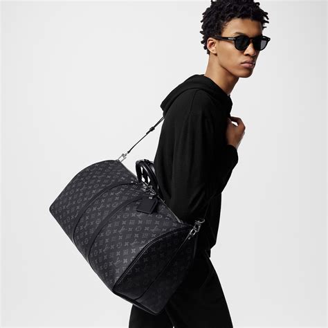 louis vuitton keepall 55 monogram eclipse canvas m40605|louis vuitton keepall bandouiller.